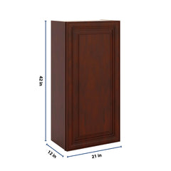 J&K Mahogany J5 Single Door Wall Cabinet - 21" W x 42" H