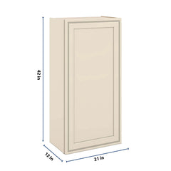 J&K Pearl Glazed H9 Single Door Wall Cabinet - 21" W x 42" H
