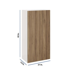 Modernform Cabinet Walnut 21" W X 42" H X 12" D Single Door Wall Cabinet