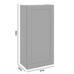 J&K Castle Grey S5 Single Door Wall Cabinet - 21" W x 42" H