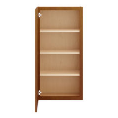 J&K Mocha Glazed K10 Single Door Wall Cabinet - 21" W x 42" H