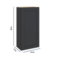 Modernform Cabinet Onyx Black Shaker 21" W X 42" H X 12" D Single Door Wall Cabinet
