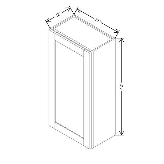 Modernform Cabinet Onyx Black Shaker 21" W X 42" H X 12" D Single Door Wall Cabinet