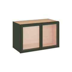 Modernform Cabinet Slim Sage Green 24" W X 15" H X 12" D Double Glass Door Wall Cabinet