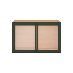 Modernform Cabinet Slim Sage Green 24" W X 15" H X 12" D Double Glass Door Wall Cabinet