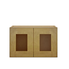 Modernform Cabinet Natural Shaker 24" W X 15" H X 12" D Double Glass Door Wall Cabinet