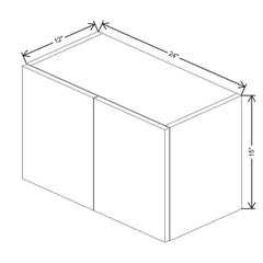 CNC Concord Fashion White 24" W X 15" H Double Door Wall Cabinet