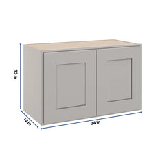 CNC Luxor 5-Piece Misty Grey 24" W X 15" H Double Door Wall Cabinet