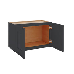 Modernform Cabinet Onyx Black Shaker 24" W X 15" H X 12" D Double Door Wall Cabinet