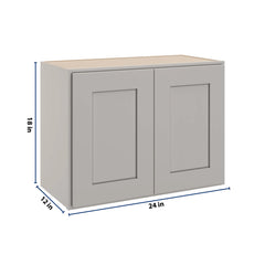 CNC Luxor Misty Grey 24" W X 18" H Double Door Wall Cabinet