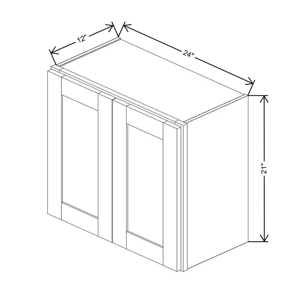 Fabuwood Allure Galaxy Dove 24" W X 21" H X 12" D Double Door Wall Cabinet