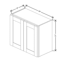 Fabuwood Allure Luxe Cloud White 24" W X 21" H X 12" D Double Door Wall Cabinet
