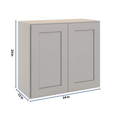 CNC Luxor 5-Piece Misty Grey 24" W X 24" H Double Door Wall Cabinet