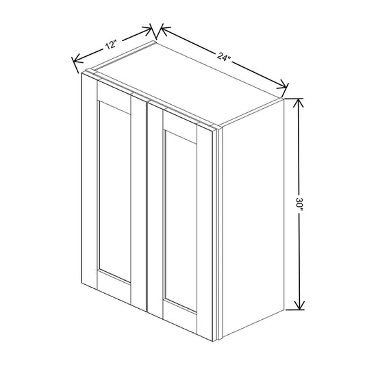 J&K Mahogany J5 Double Door Wall Cabinet - 24" W x 30" H