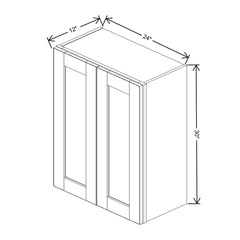 J&K Pearl Glazed H9 Double Door Wall Cabinet - 24" W x 30" H