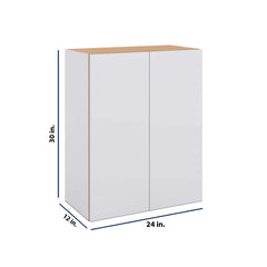 Modernform Cabinet Matte White 24" W X 30" H X 12" D Double Door Wall Cabinet