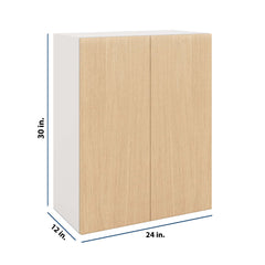 Modernform Cabinet Natural Oak 24" W X 30" H X 12" D Double Door Wall Cabinet