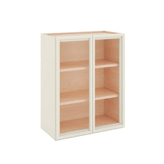 Modernform Cabinet Slim Dove White 24" W X 30" H X 12" D Double Glass Door Wall Cabinet