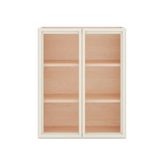 Modernform Cabinet Slim Dove White 24" W X 30" H X 12" D Double Glass Door Wall Cabinet