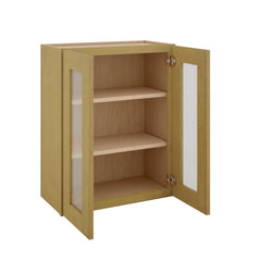 Modernform Cabinet Natural Shaker 24" W X 30" H X 12" D Double Glass Door Wall Cabinet