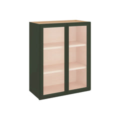 Modernform Cabinet Slim Sage Green 24" W X 30" H X 12" D Double Glass Door Wall Cabinet