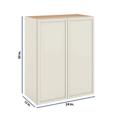 Modernform Cabinet Slim Dove White 24" W X 30" H X 12" D Double Door Wall Cabinet