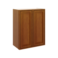 J&K Mocha Glazed K10 Double Door Wall Cabinet - 24" W x 30" H