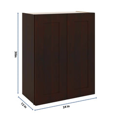 J&K Java Coffee S1 Double Door Wall Cabinet - 24" W x 30" H