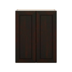 J&K Espresso K8 Double Door Wall Cabinet - 24" W x 30" H