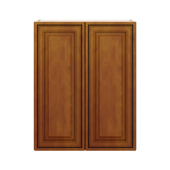 J&K Mocha Glazed K10 Double Door Wall Cabinet - 24" W x 30" H