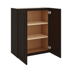 J&K Espresso K8 Double Door Wall Cabinet - 24" W x 30" H