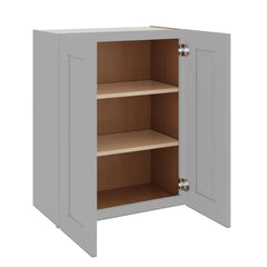 J&K Castle Grey S5 Double Door Wall Cabinet - 24" W x 30" H