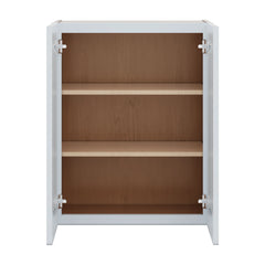 J&K White Shaker S8 Double Door Wall Cabinet - 24" W x 30" H
