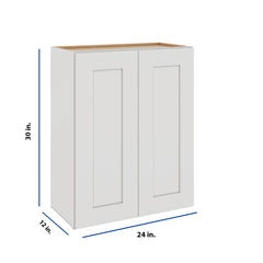Modernform Cabinet White Shaker 24" W X 30" H X 12" D Double Door Wall Cabinet