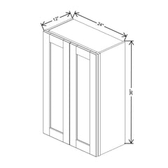 J&K Almond S2 Double Door Wall Cabinet - 24" W x 36" H