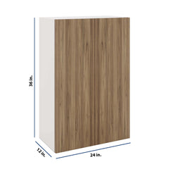 Modernform Cabinet Walnut 24" W X 36" H X 12" D Double Door Wall Cabinet