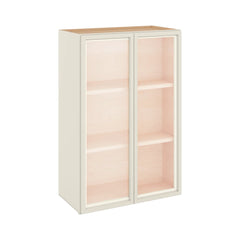 Modernform Cabinet Slim Dove White 24" W X 36" H X 12" D Double Glass Door Wall Cabinet