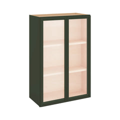 Modernform Cabinet Slim Sage Green 24" W X 36" H X 12" D Double Glass Door Wall Cabinet