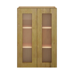Modernform Cabinet Natural Shaker 24" W X 36" H X 12" D Double Glass Door Wall Cabinet