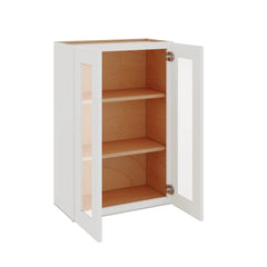 Modernform Cabinet White Shaker 24" W X 36" H X 12" D Double Glass Door Wall Cabinet