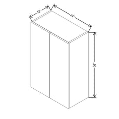CNC Concord Richmond White 24" W X 36" H Double Door Wall Cabinet
