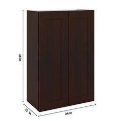 J&K Java Coffee S1 Double Door Wall Cabinet - 24" W x 36" H
