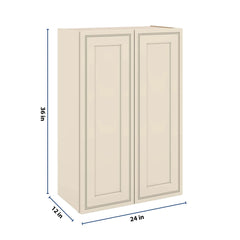 J&K Pearl Glazed H9 Double Door Wall Cabinet - 24" W x 36" H