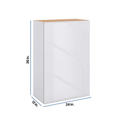 Modernform Cabinet Gloss White 24" W X 36" H X 12" D Single Door Wall Cabinet