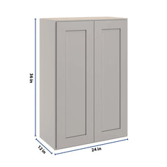 CNC Luxor 5-Piece Misty Grey 24" W X 36" H Double Door Wall Cabinet