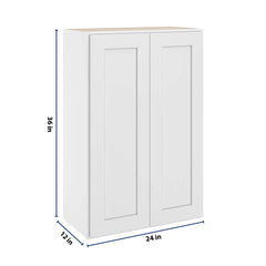 CNC Luxor 5-Piece White 24" W X 36" H Double Door Wall Cabinet