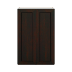 J&K Espresso K8 Double Door Wall Cabinet - 24" W x 36" H