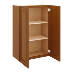 J&K Mocha Glazed K10 Double Door Wall Cabinet - 24" W x 36" H