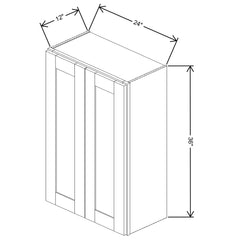 Fabuwood Allure Luna Desert Oak 24" W X 36" H X 12" D Double Door Wall Cabinet