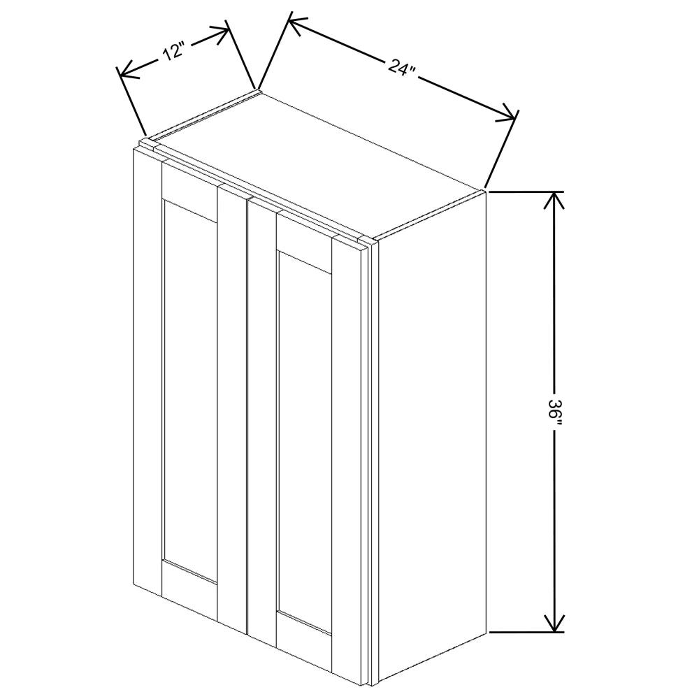 Fabuwood Allure Galaxy Nickel Wall 24"W x 36"H Shaker Cabinet